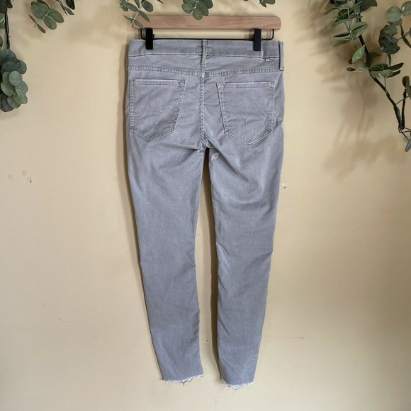 Mother The Looker Gray Raw Hem Ankle Jeans - 27 - Picture 2 of 10